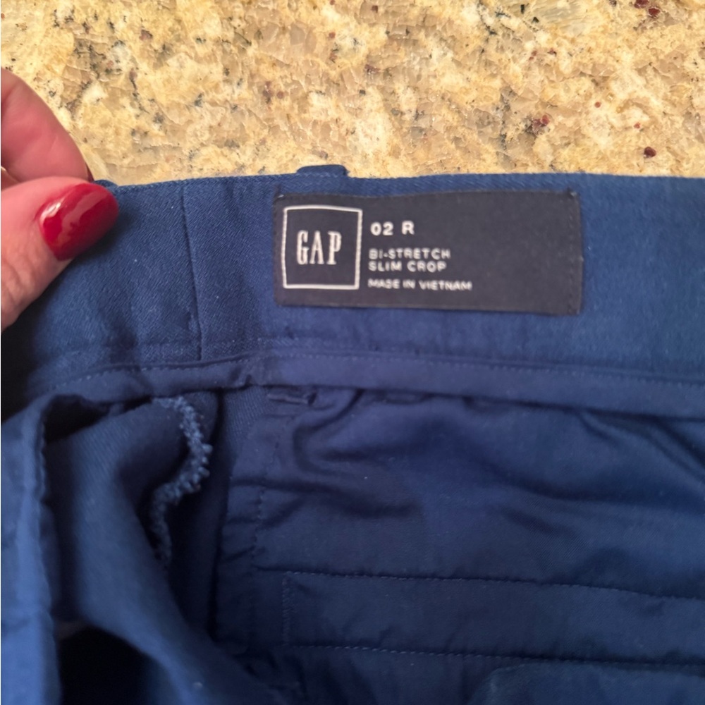GAP Women's Bi Stretch Slim Blue Cropped Pants - Picture 3 of 5